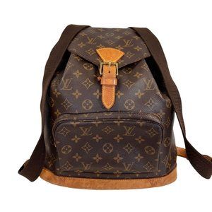 Authentic Louis Vuitton Backpack Bag Montsouris GM Monogram Used LV Handbag Vint